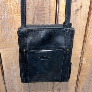 American Leather Co  Black Leather Shoulder Bag